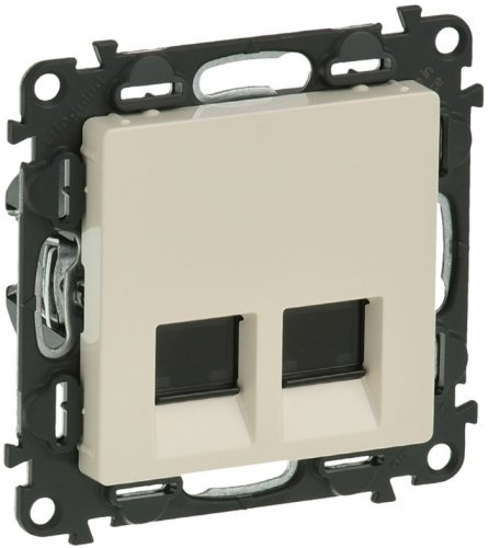 Розетка компьютерная без рамки Legrand Valena Life 2-м. RJ45+RJ45 5e слоновая кость картинка